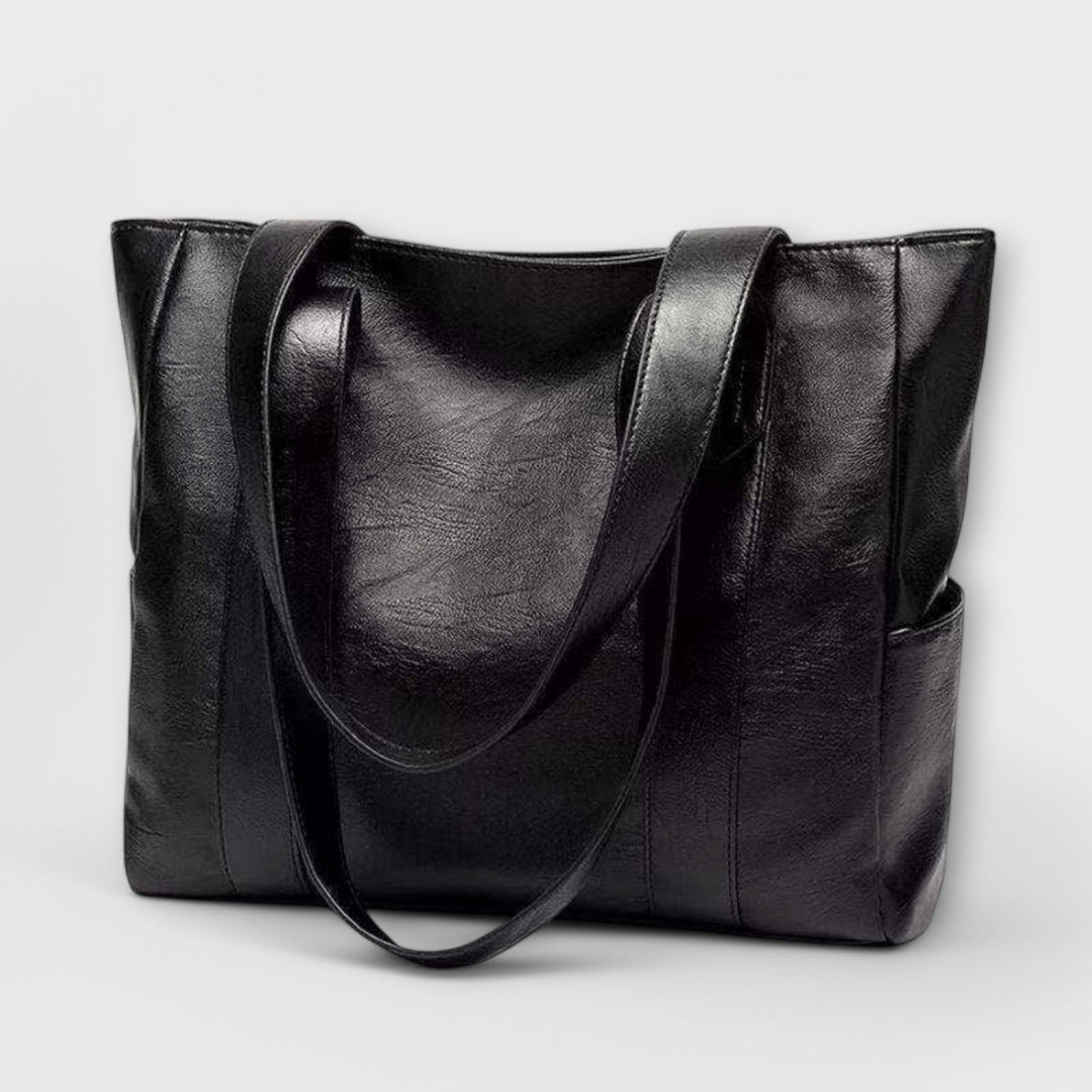 Vintage-Style Leather Bag with Pocket Organiser