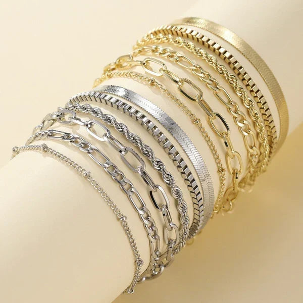Cressida | Five-Piece Gold Bracelet Set