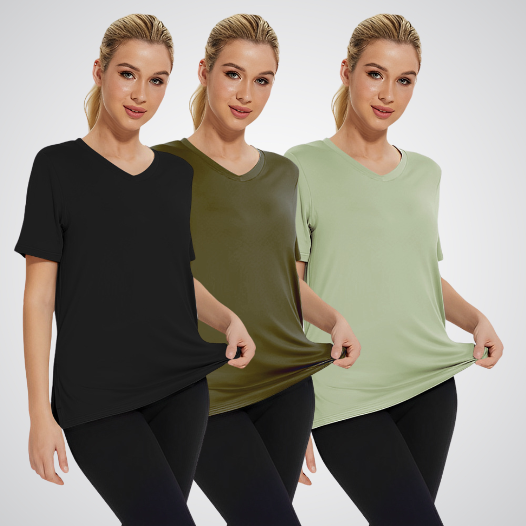 ROSEMARY | CASUAL LOOSE FIT V-NECK TEE (PACK OF 3)