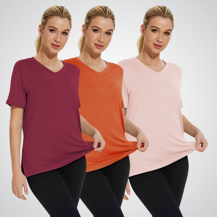 ROSEMARY | CASUAL LOOSE FIT V-NECK TEE (PACK OF 3)