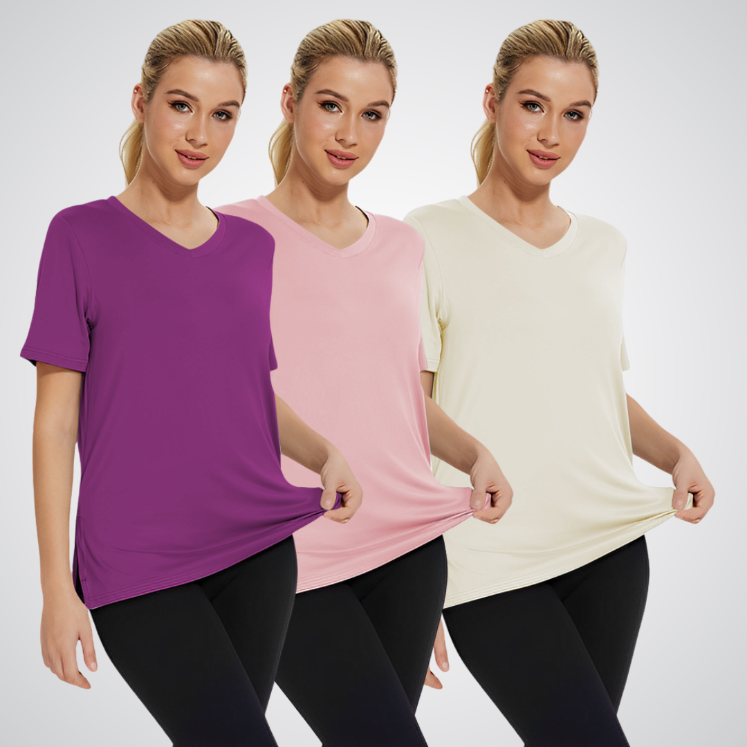ROSEMARY | CASUAL LOOSE FIT V-NECK TEE (PACK OF 3)