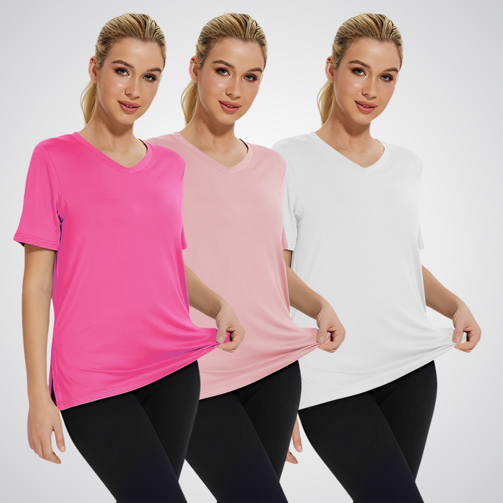 ROSEMARY | CASUAL LOOSE FIT V-NECK TEE (PACK OF 3)