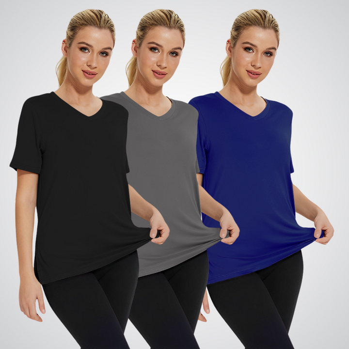 ROSEMARY | CASUAL LOOSE FIT V-NECK TEE (PACK OF 3)
