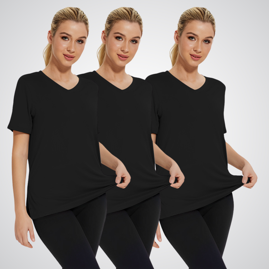 ROSEMARY | CASUAL LOOSE FIT V-NECK TEE (PACK OF 3)