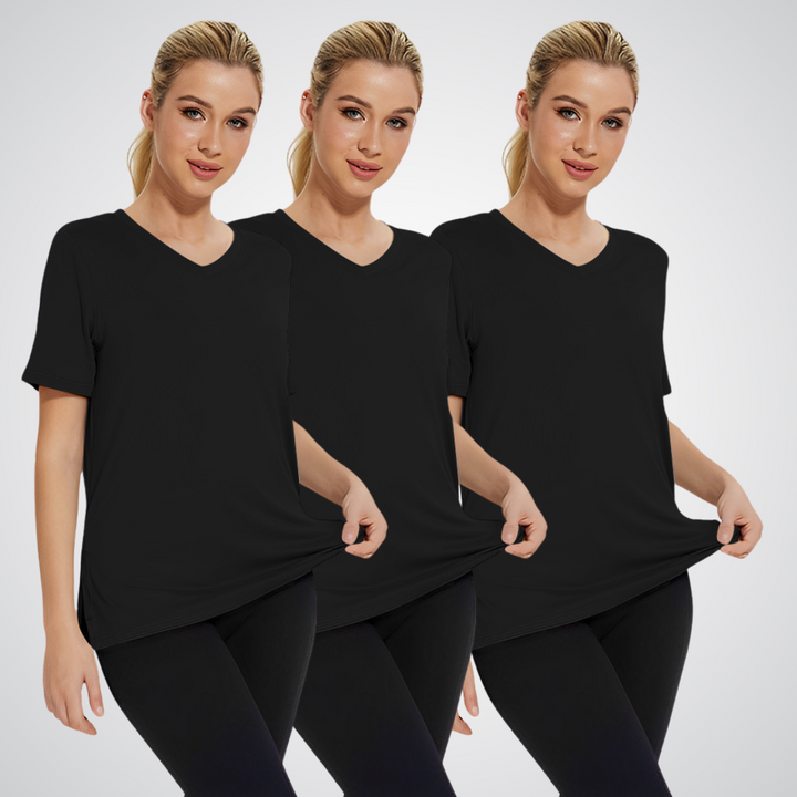 ROSEMARY | CASUAL LOOSE FIT V-NECK TEE (PACK OF 3)
