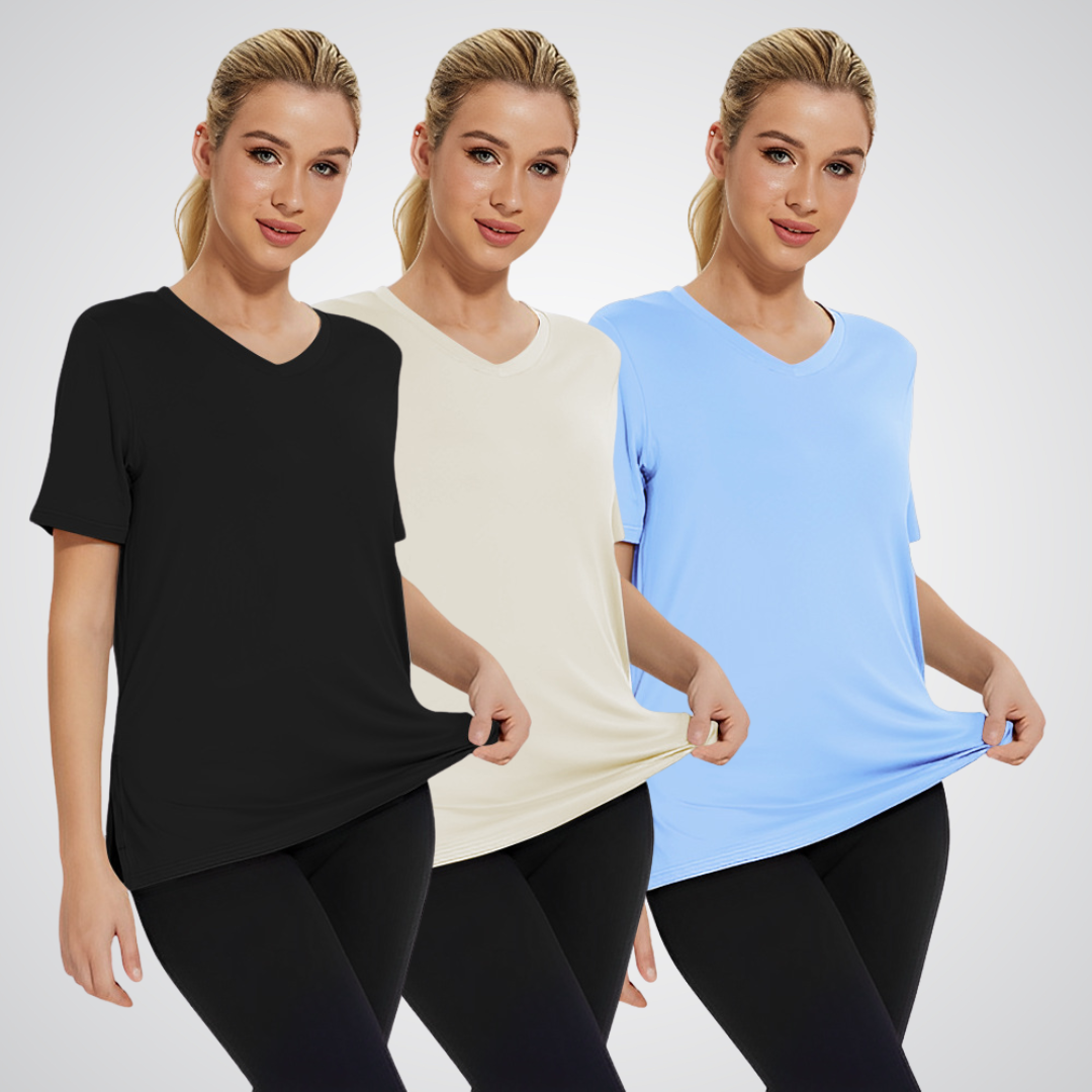 ROSEMARY | CASUAL LOOSE FIT V-NECK TEE (PACK OF 3)