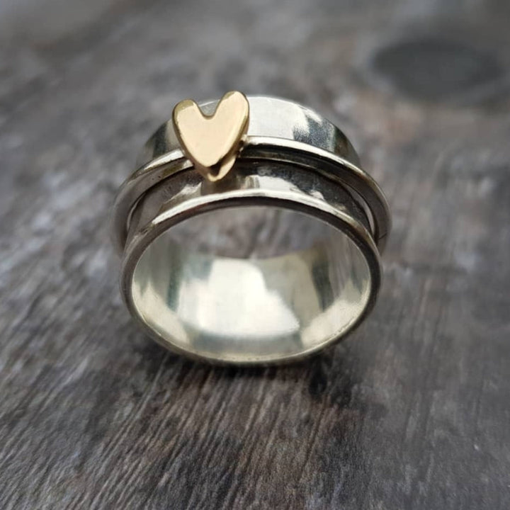 Rosalind | Silver Ring with Gold Heart