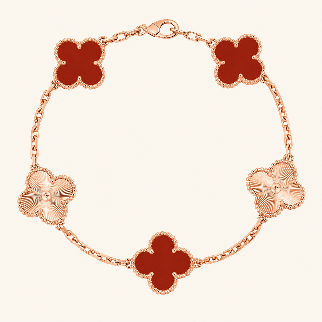CLOVER | Red Rose Gold Guilloché elet