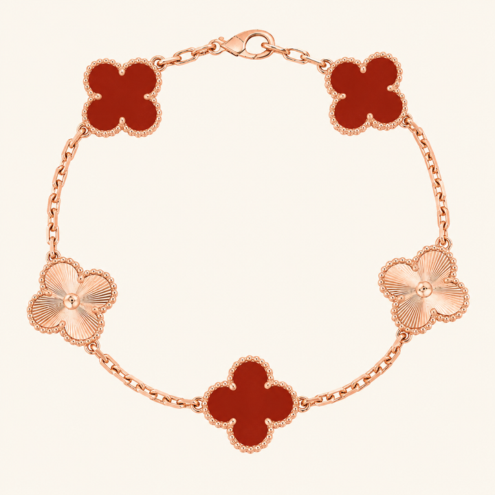 CLOVER | Red Rose Gold Guilloché elet
