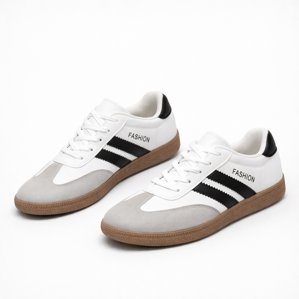 Women's Color Block Sneakers – Lace-Up Low Top Casual Trainers