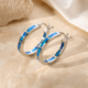 Sidonie | Circle Earrings with Blue Fire Opal