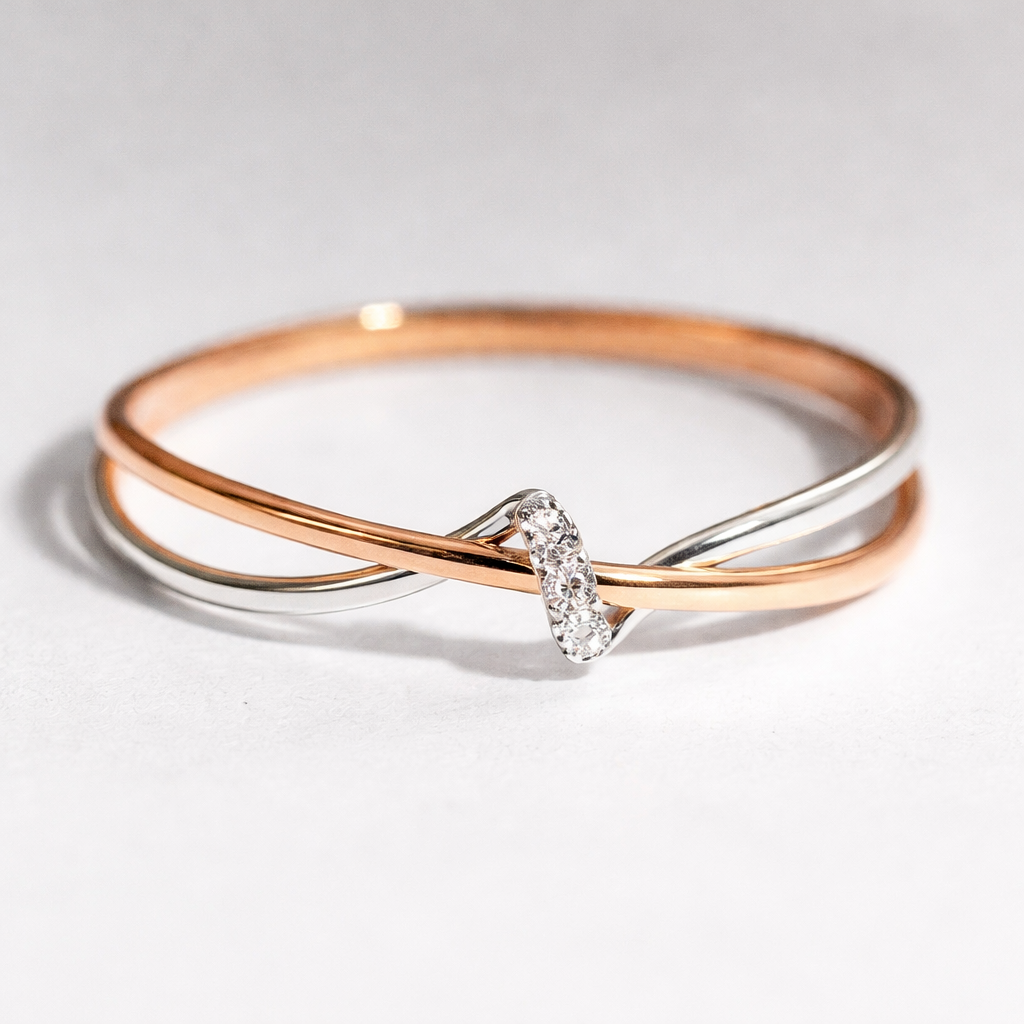 Bessie | Vintage Plaited Gold and Silver Ring