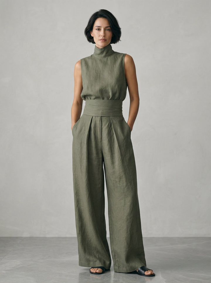 ÉADAOIN | MINIMALIST LINEN BLEND TROUSER SET