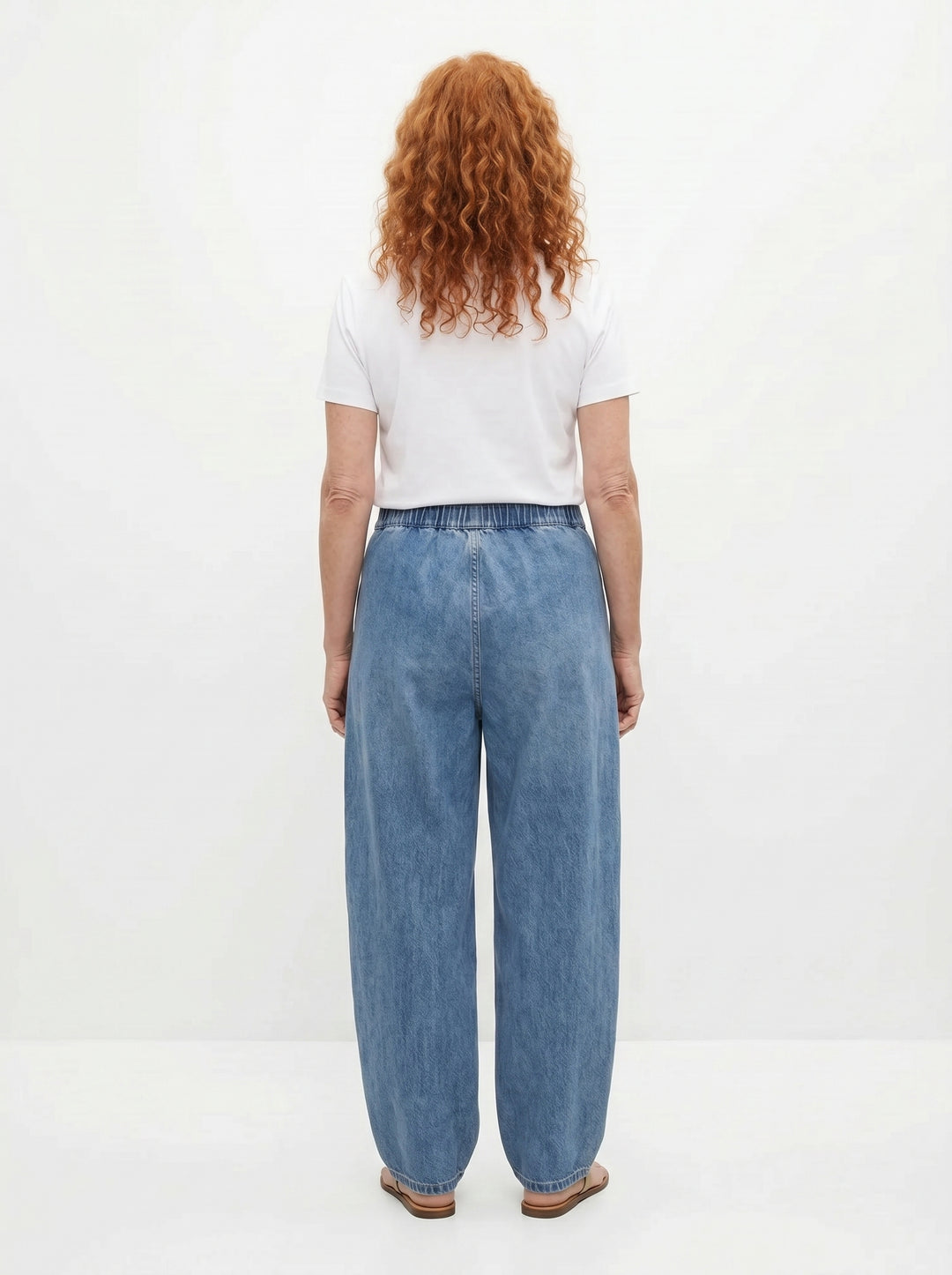 CLÍODHNA | RELAXED ELASTIC WAIST DENIM TROUSERS