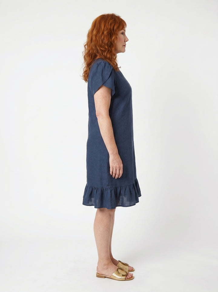 ÉILÍS | CASUAL DENIM-STYLE RUFFLE DRESS