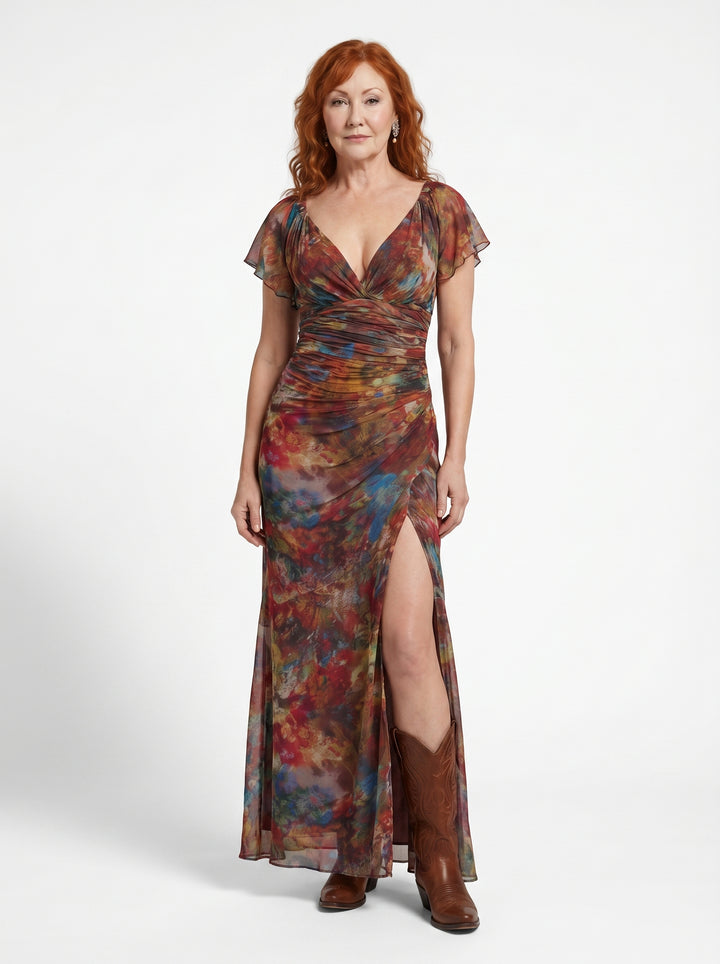 FIADH | BOHO RUCHED MIDI DRESS