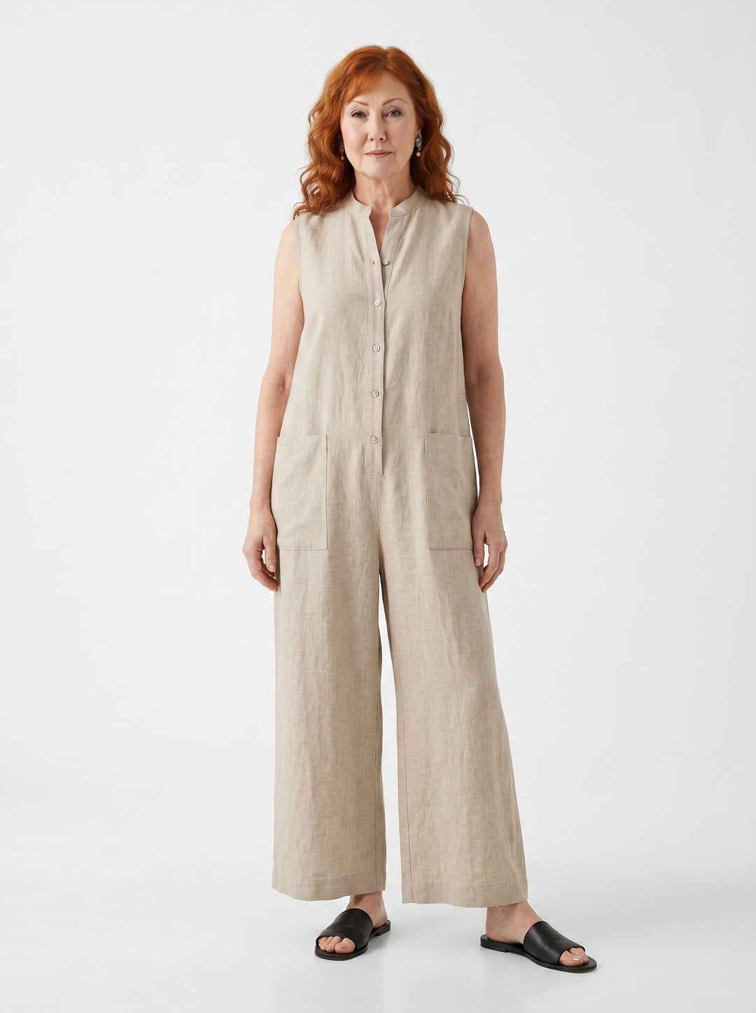 ORLAITH | SLEEVELESS WIDE-LEG JUMPSUIT
