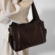 Faux Leather Shoulder Bag with Metal Accents