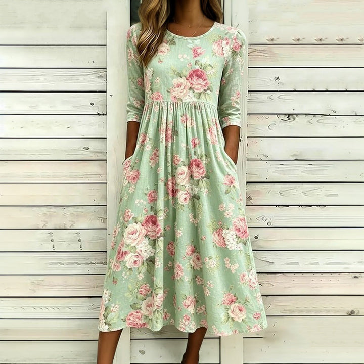 MORVEN | VINTAGE FLORAL MIDI DRESS