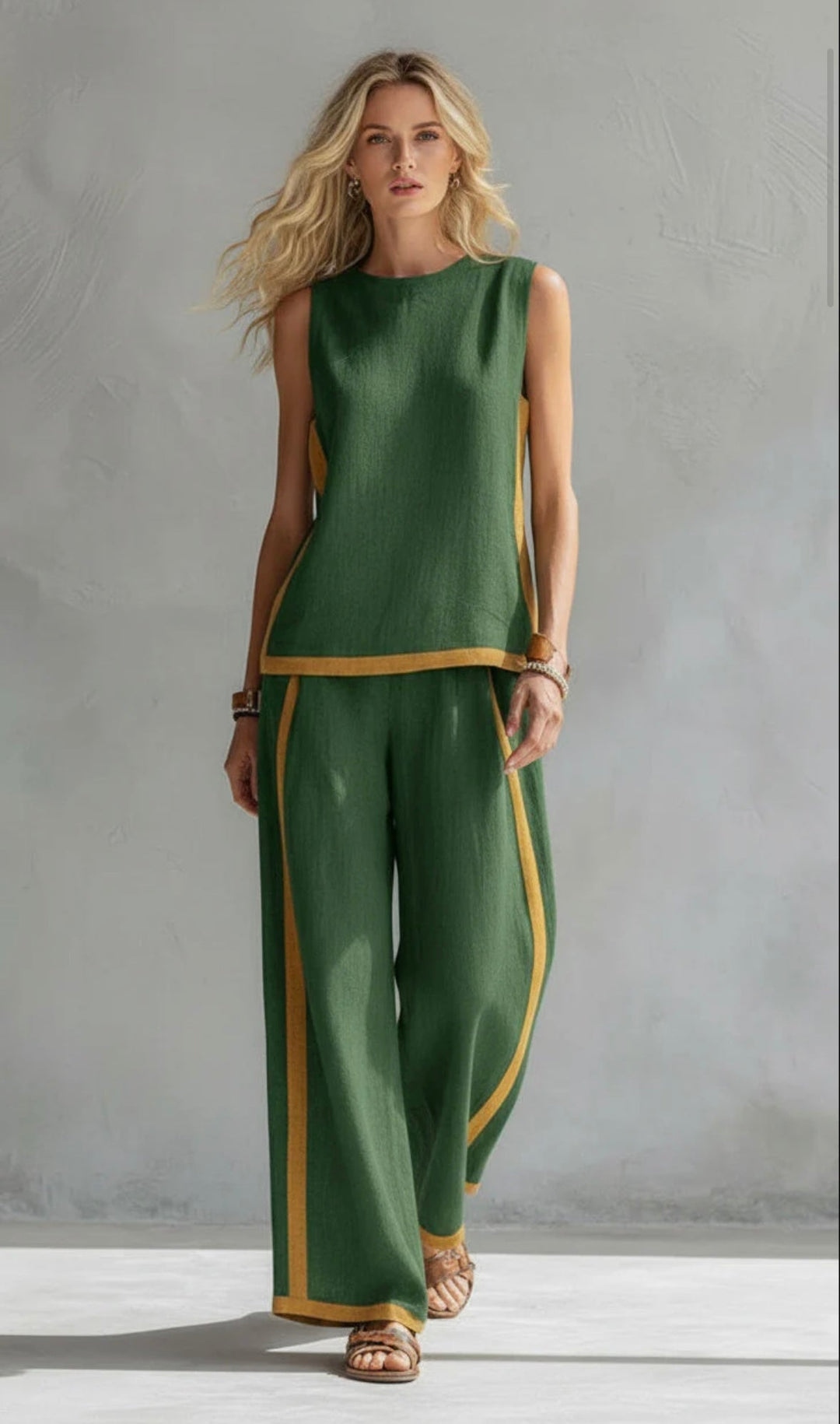 LAOISE | ELEGANT LINEN BLEND TROUSER SET