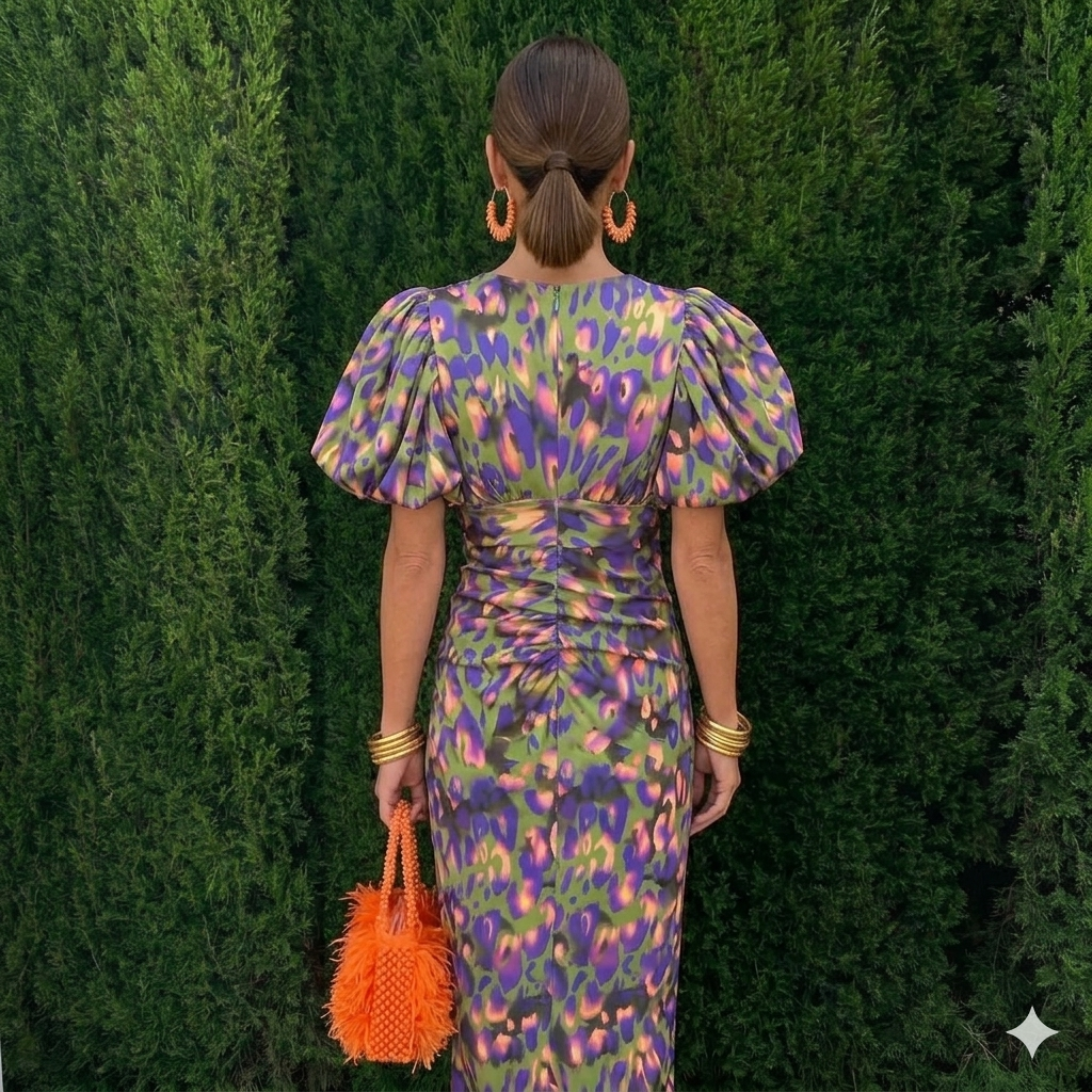 MERRIEL | PLEATED SLEEVE MIDI DRESS