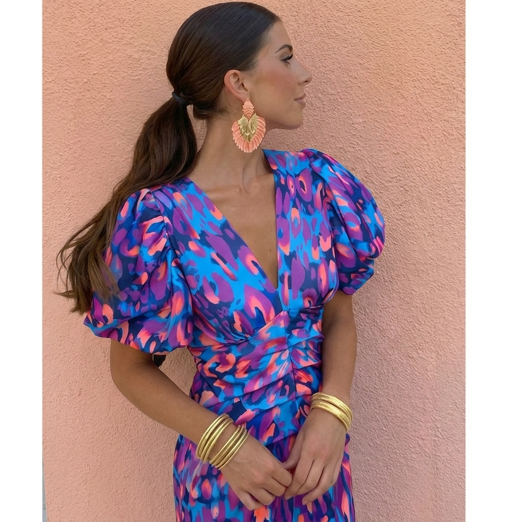 MERRIEL | PLEATED SLEEVE MIDI DRESS
