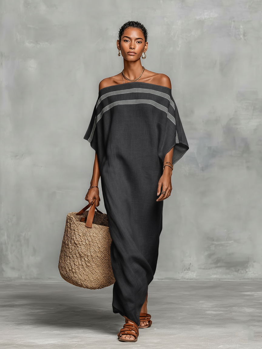 FAOBHRA | RELAXED LINEN BLEND MAXI DRESS