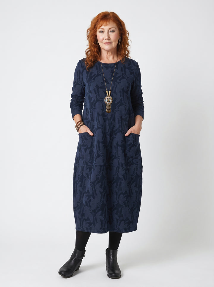 AOIFE | ELEGANT LEAF PRINT MIDI DRESS