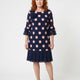 NIAMH | ELEGANT PLEATED POLKA DOT DRESS
