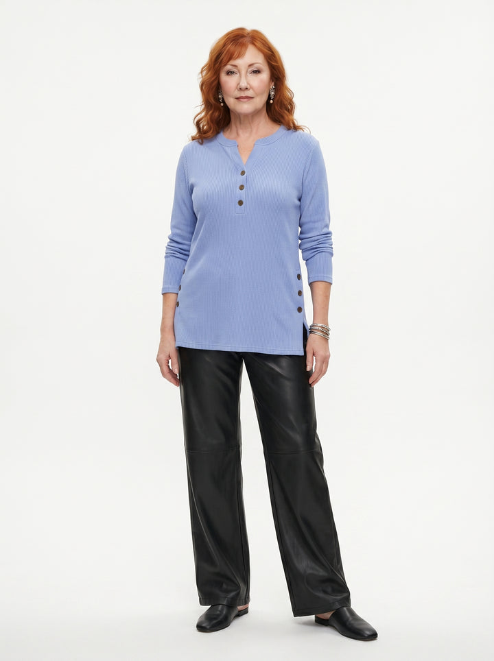 NIAMH | RELAXED BUTTON DETAIL TUNIC TOP