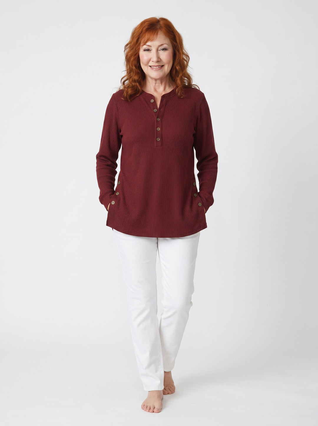 NIAMH | RELAXED BUTTON DETAIL TUNIC TOP