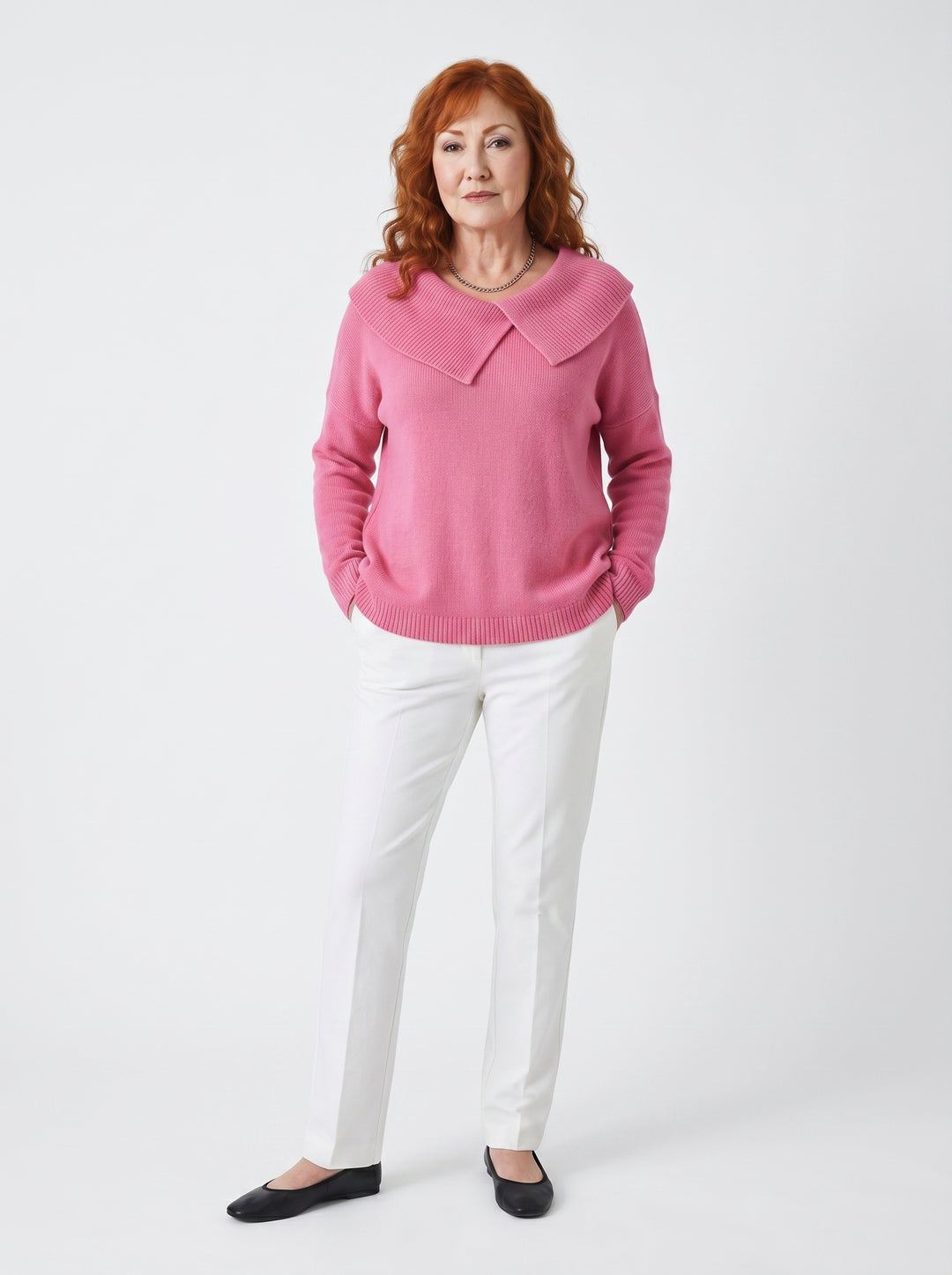 DAMHNAIT | SOFT COLLAR KNIT PULLOVER