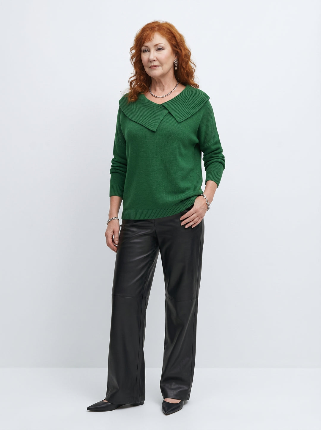 DAMHNAIT | SOFT COLLAR KNIT PULLOVER