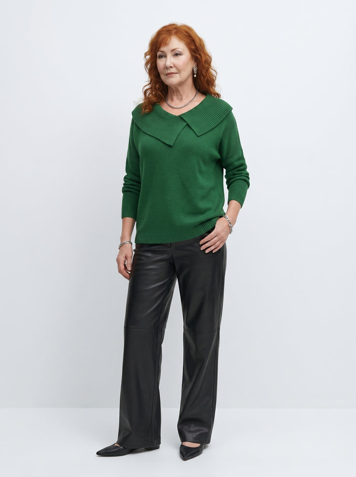 DAMHNAIT | SOFT COLLAR KNIT PULLOVER