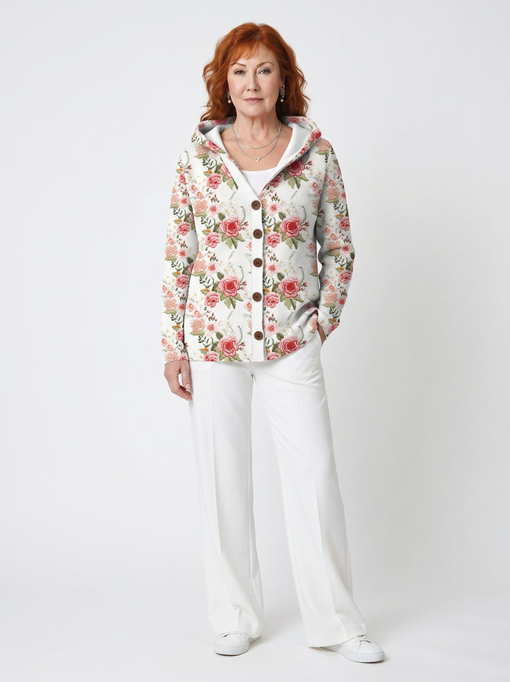 KEAVY | ELEGANT PRINTED BUTTON CARDIGAN