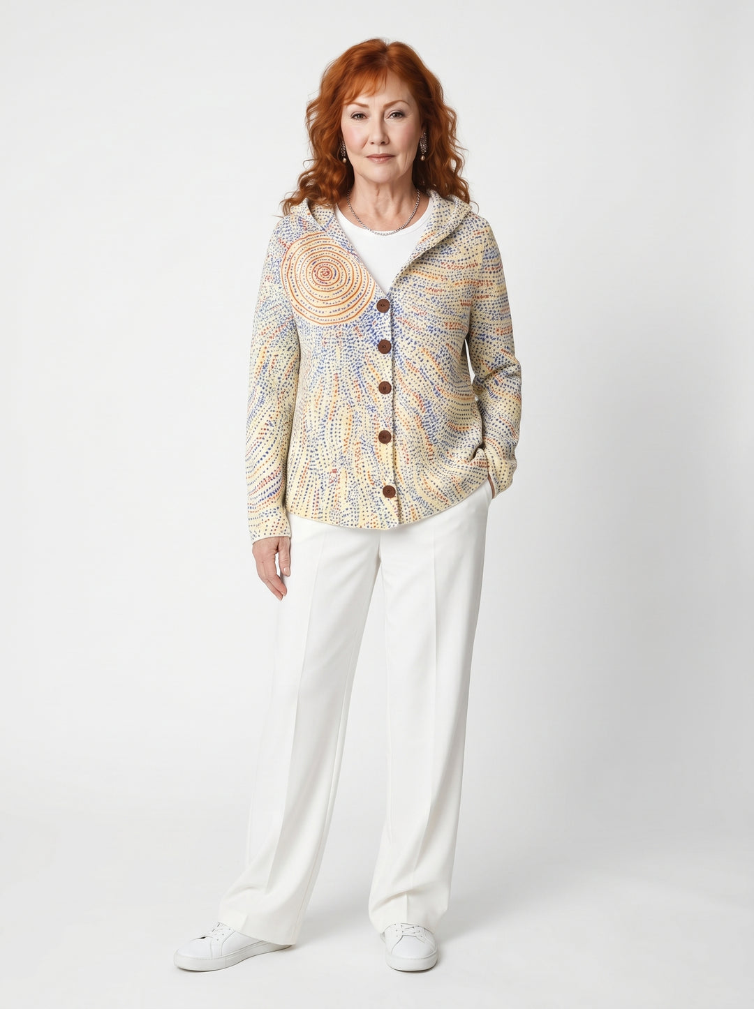 KEAVY | ELEGANT PRINTED BUTTON CARDIGAN