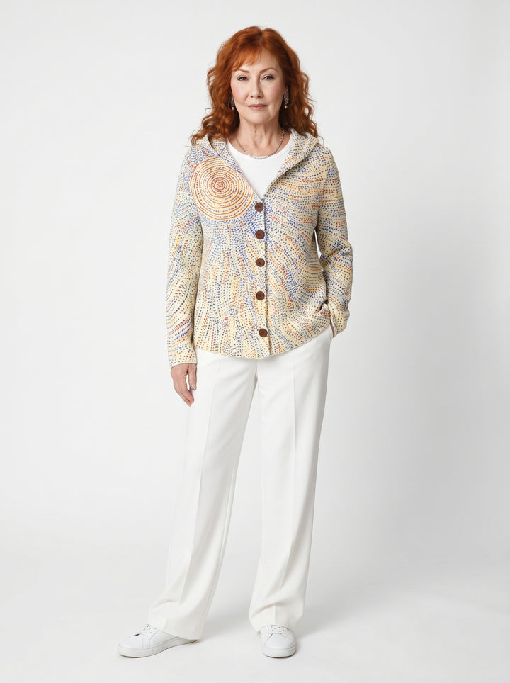 KEAVY | ELEGANT PRINTED BUTTON CARDIGAN