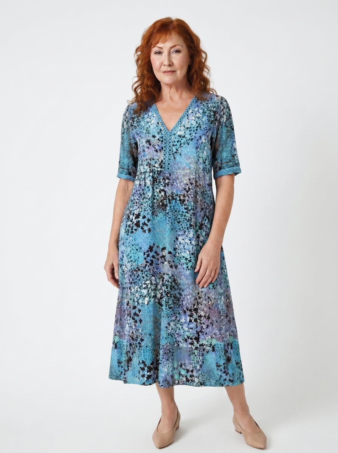 LÍADÁIN | LIGHTWEIGHT PRINTED MIDI DRESS
