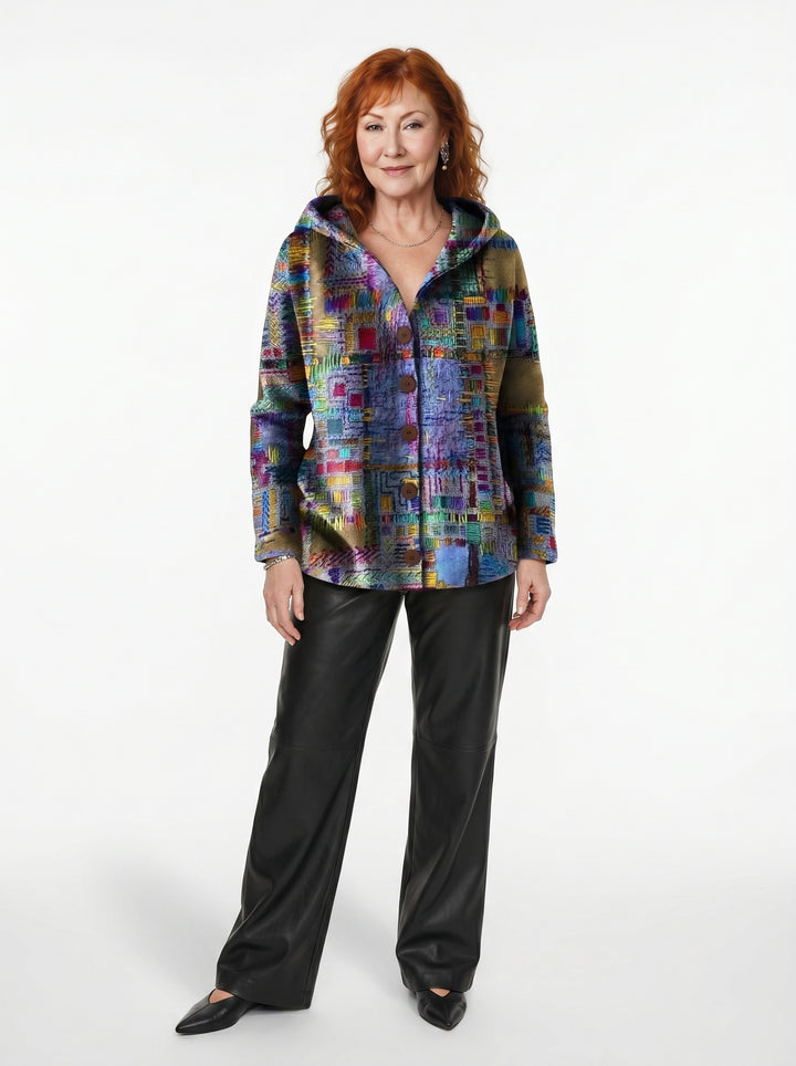 KEAVY | ELEGANT PRINTED BUTTON CARDIGAN