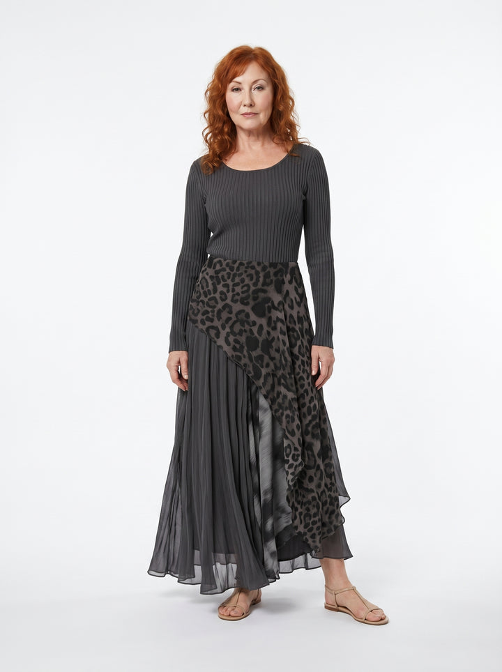 AOIFE | STRIPED LEOPARD PRINT MAXI DRESS