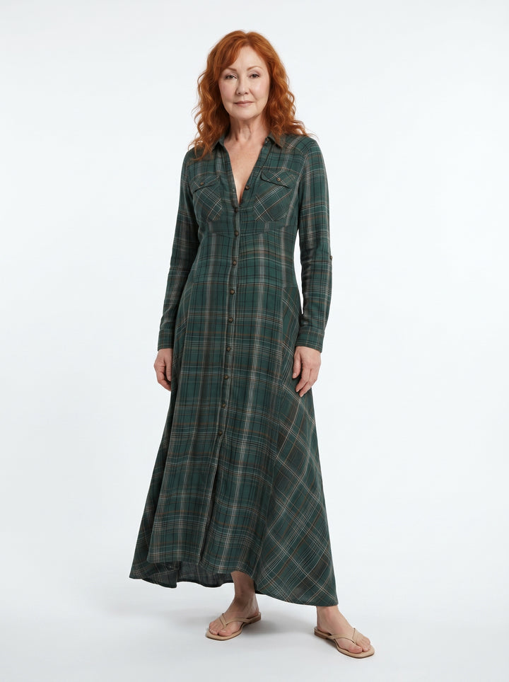SADHBH | HERITAGE PLAID MAXI DRESS
