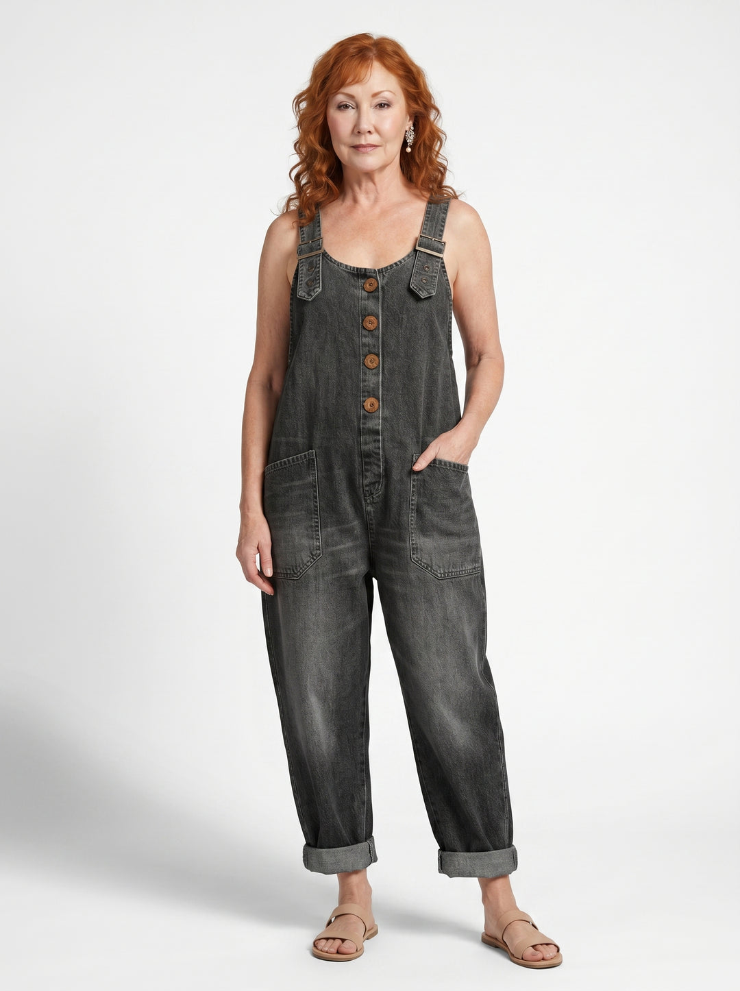 EITHRÍN | RELAXED DENIM POCKET JUMPSUIT