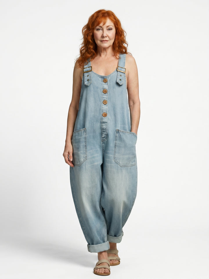 EITHRÍN | RELAXED DENIM POCKET JUMPSUIT