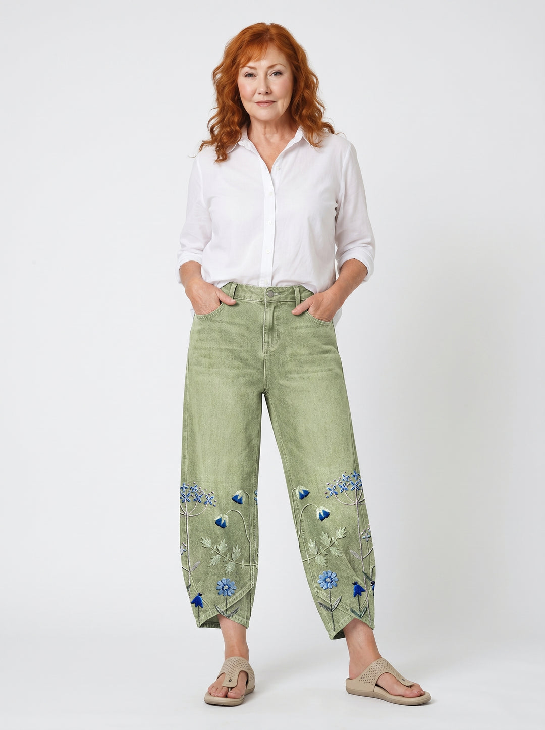 FÍODHNA | EMBROIDERED RELAXED ARTISAN TROUSERS