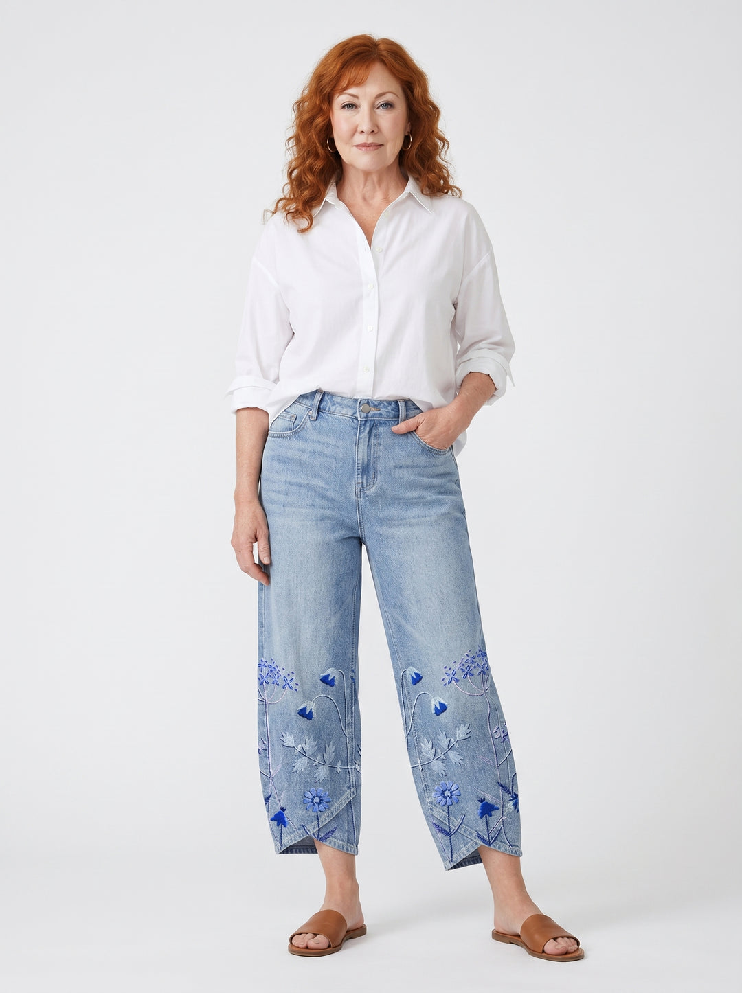 FÍODHNA | EMBROIDERED RELAXED ARTISAN TROUSERS