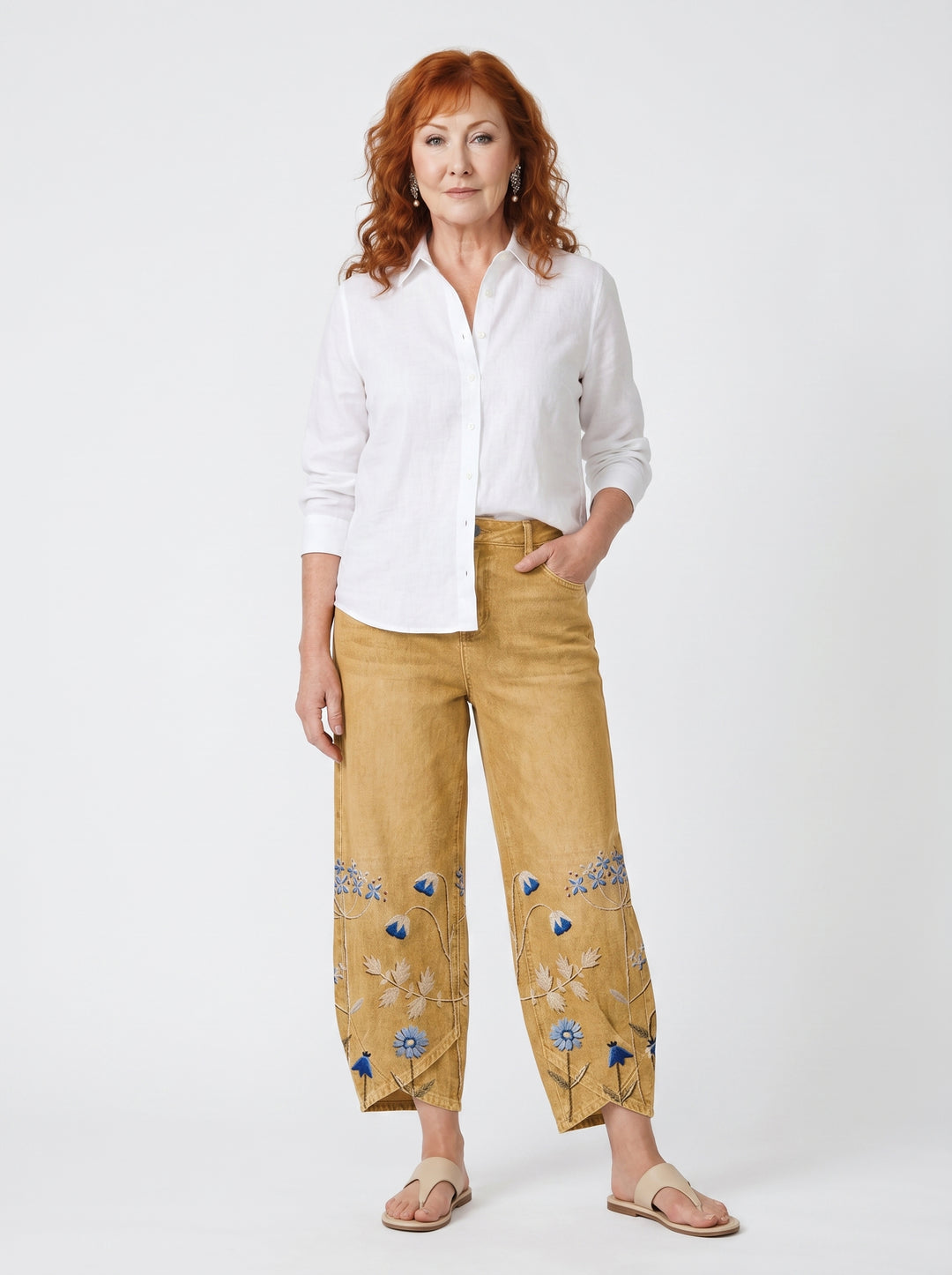 FÍODHNA | EMBROIDERED RELAXED ARTISAN TROUSERS