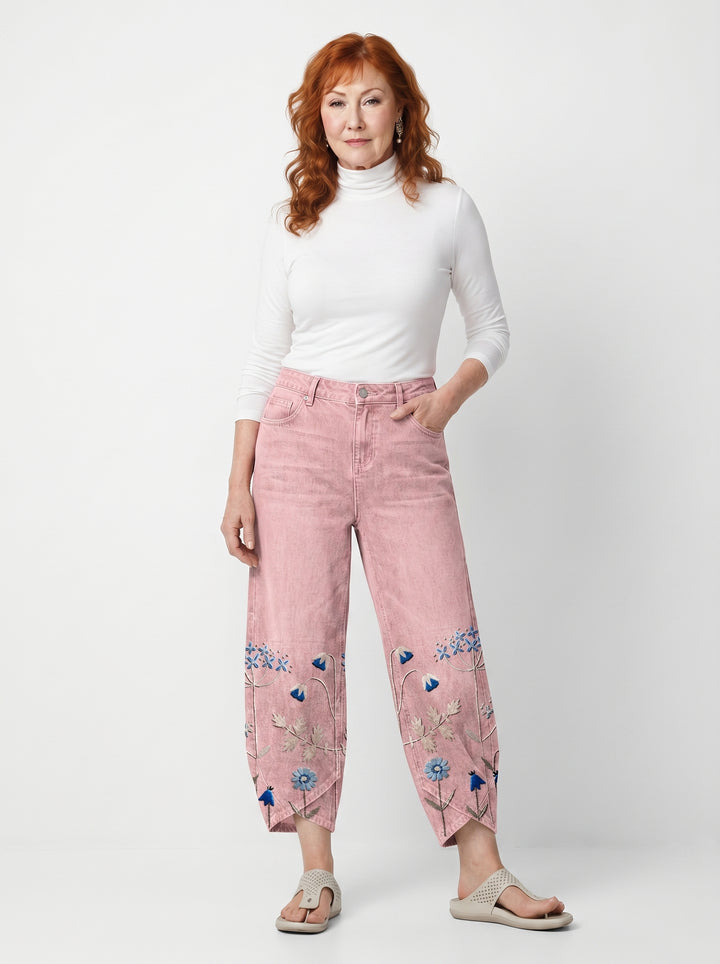 FÍODHNA | EMBROIDERED RELAXED ARTISAN TROUSERS
