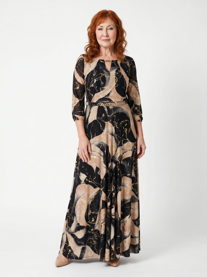 ÉADAOIN | PRINTED CHIFFON MAXI DRESS