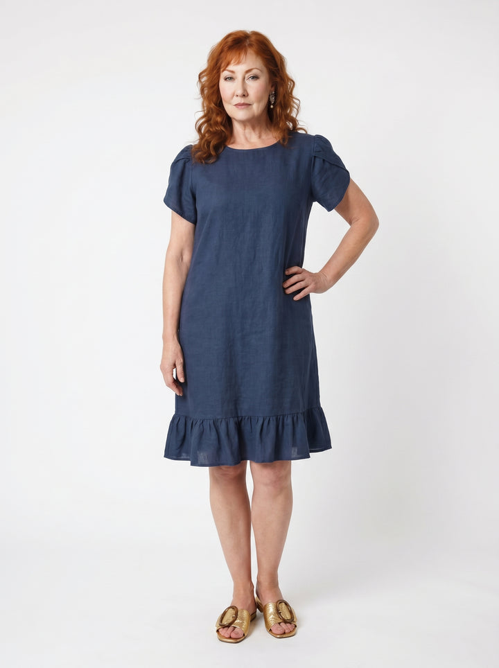 ÉILÍS | CASUAL DENIM-STYLE RUFFLE DRESS