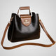 Two-Tone Leather Bag with Contrasting Handle
